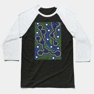 Aboriginal Art - Meeting Places Baseball T-Shirt